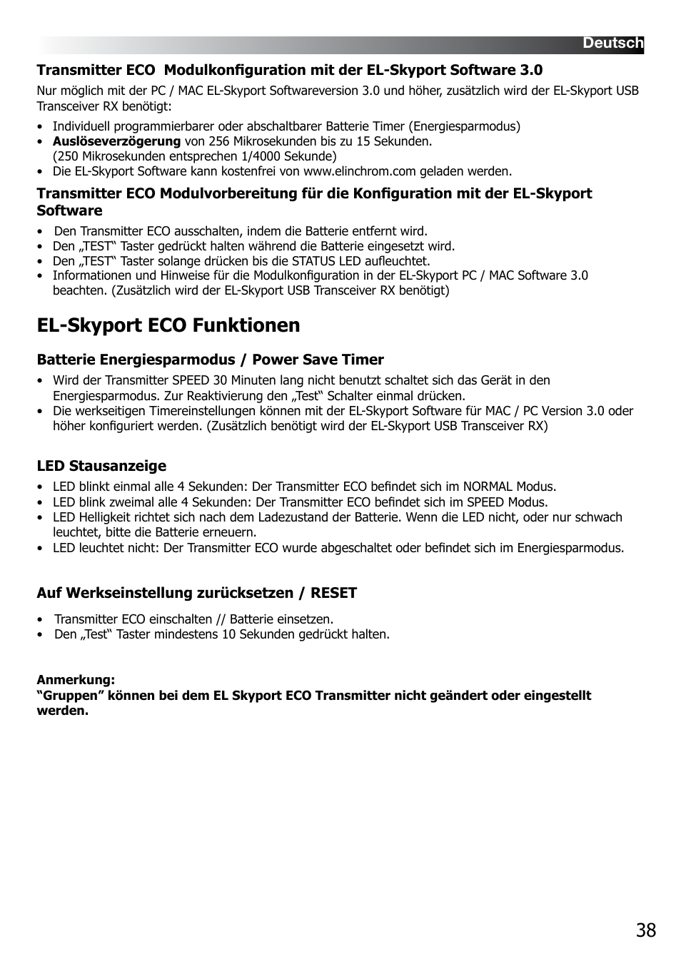 El-skyport eco funktionen | Elinchrom D-LITE 2 IT User Manual | Page 39 / 125