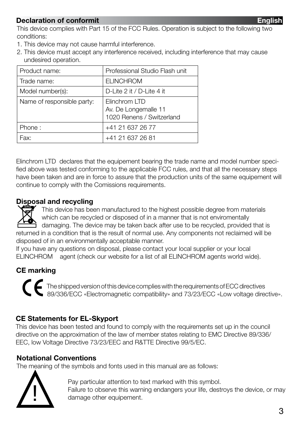 Elinchrom D-LITE 2 IT User Manual | Page 4 / 125