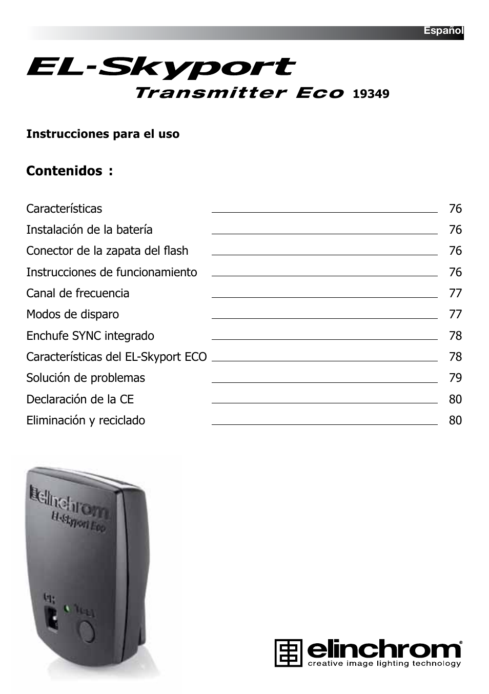 Transmitter eco | Elinchrom D-LITE 2 IT User Manual | Page 76 / 125