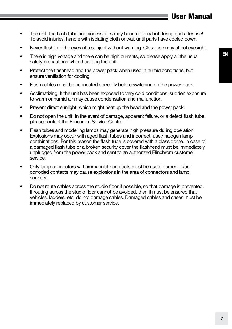 User manual | Elinchrom ZOOM PRO - 20191 User Manual | Page 7 / 64