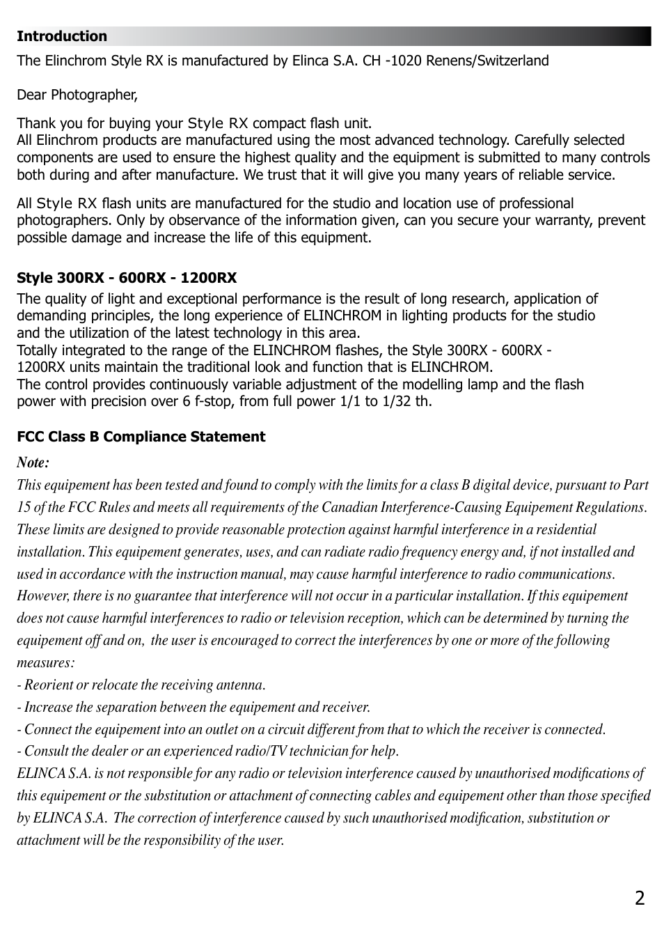 Elinchrom RX 300 User Manual | Page 3 / 16