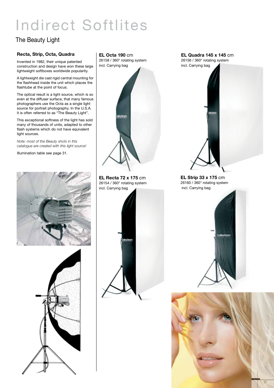 Indirect softlites, The beauty light | Elinchrom 300RX User Manual | Page 17 / 32