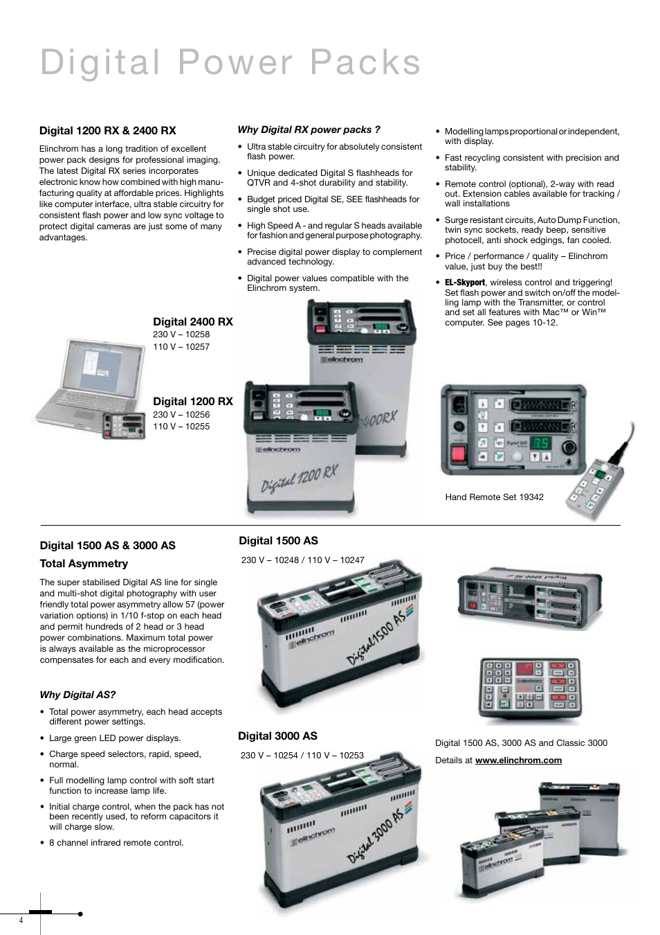 Digital power packs | Elinchrom 300RX User Manual | Page 4 / 32