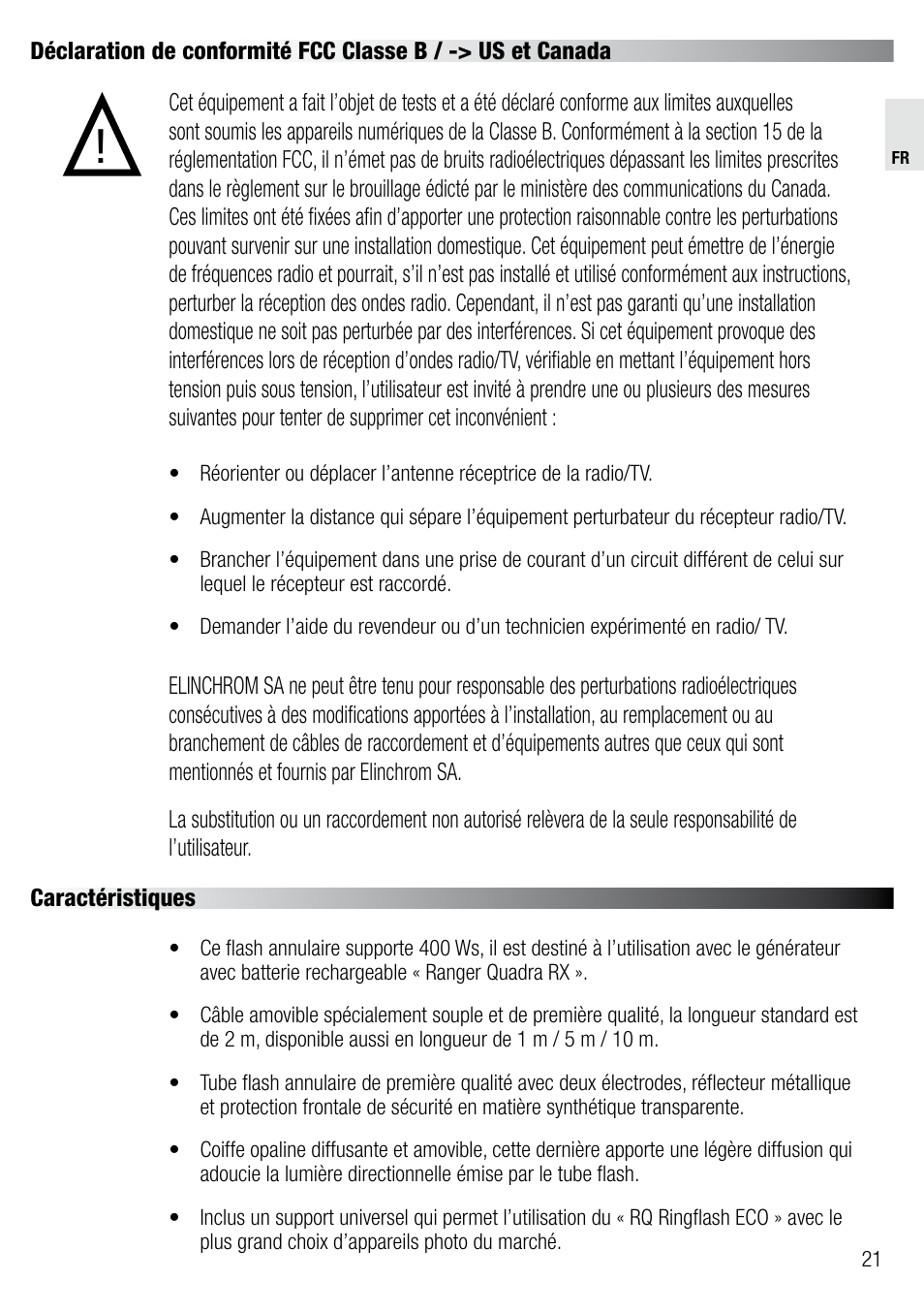 Elinchrom RQ RINGFLASH ECO 20492 User Manual | Page 21 / 31