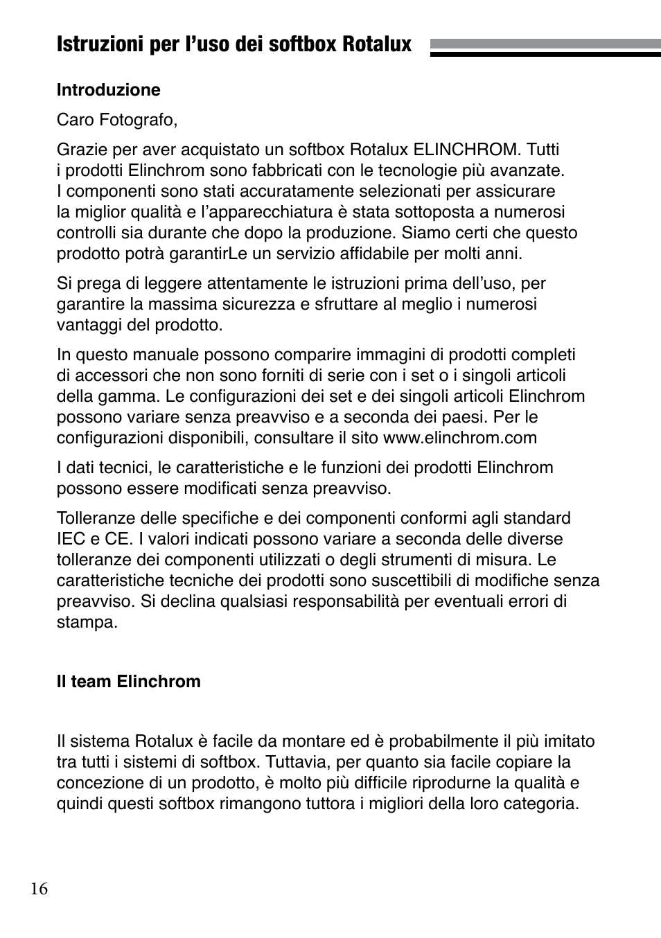 Istruzioni per l’uso dei softbox rotalux | Elinchrom 73320 User Manual | Page 16 / 30