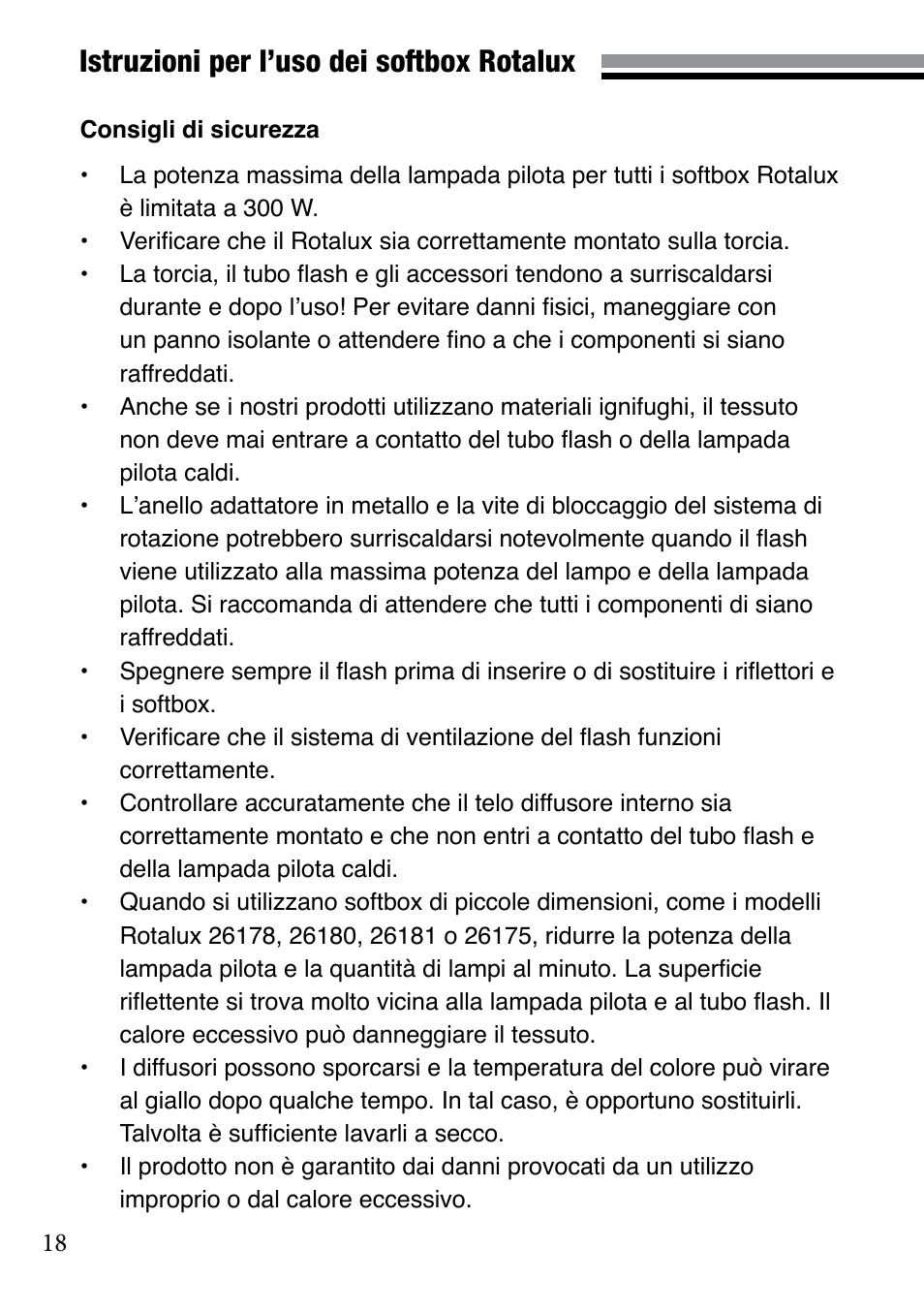Istruzioni per l’uso dei softbox rotalux | Elinchrom 73320 User Manual | Page 18 / 30