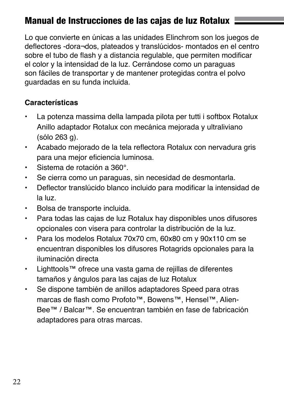 Elinchrom 73320 User Manual | Page 22 / 30