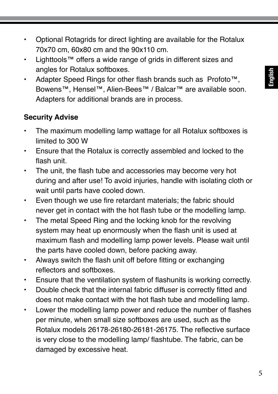 Elinchrom 73320 User Manual | Page 5 / 30