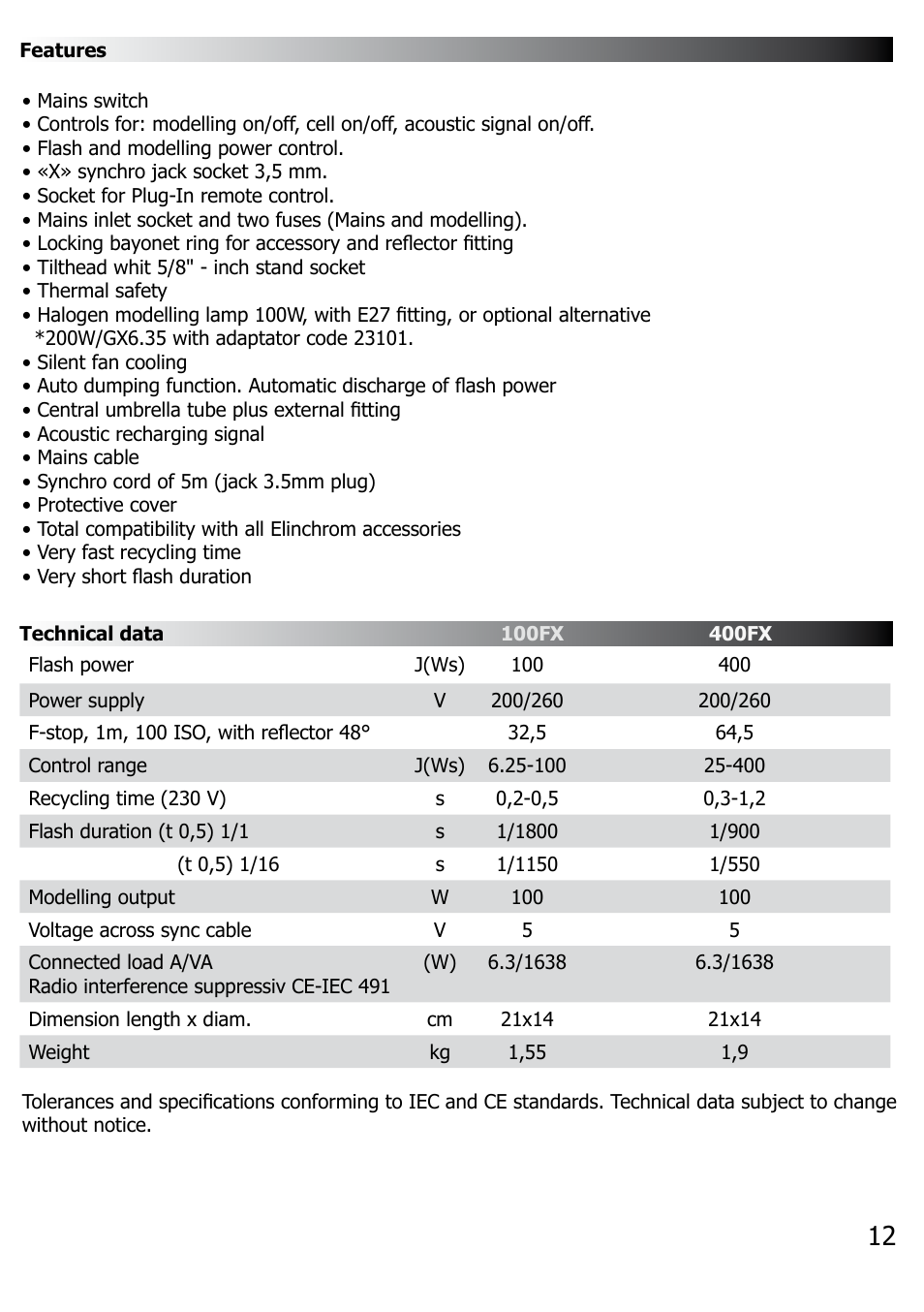 Elinchrom STYLE 400 User Manual | Page 13 / 16