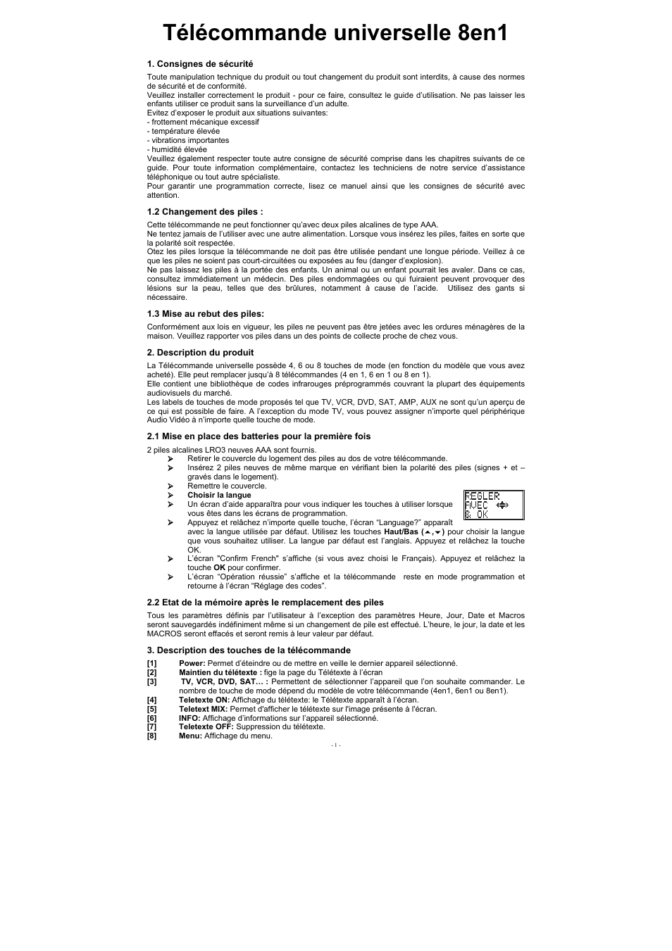 Télécommande universelle 8en1 | EMTEC Electronics INTUIX H380 User Manual | Page 4 / 88