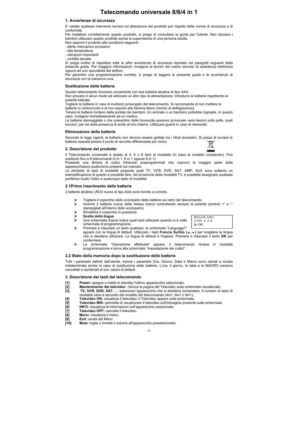 Telecomando universale 8/6/4 in 1 | EMTEC Electronics INTUIX H380 User Manual | Page 51 / 88