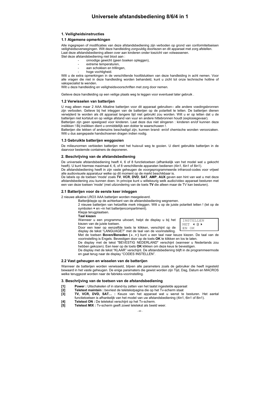 Universele afstandsbediening 8/6/4 in 1 | EMTEC Electronics INTUIX H380 User Manual | Page 63 / 88