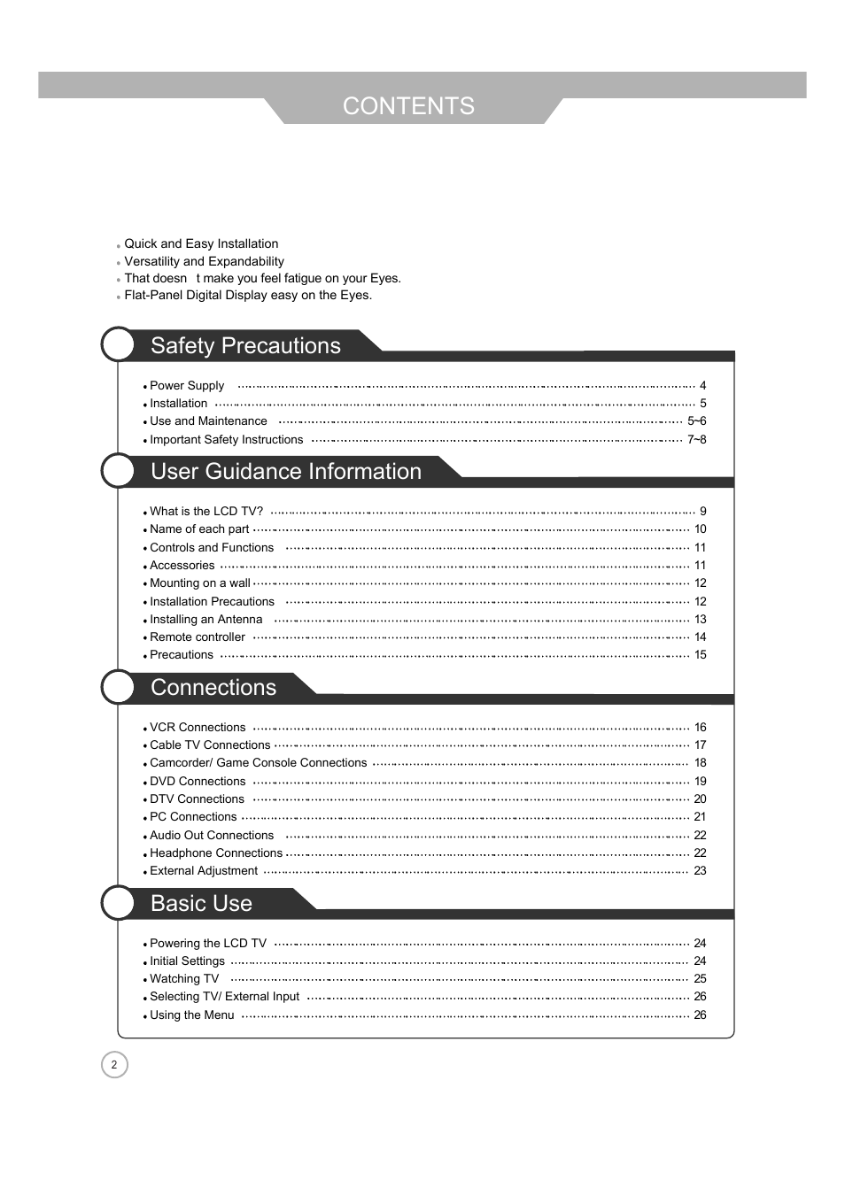 ERAE Electronics Industry 32 LCD TV none User Manual | Page 2 / 52