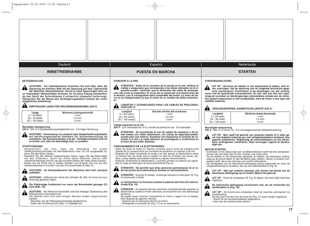 Inbietriebnahme starten puesta en marcha | EMAK EF15E User Manual | Page 17 / 32