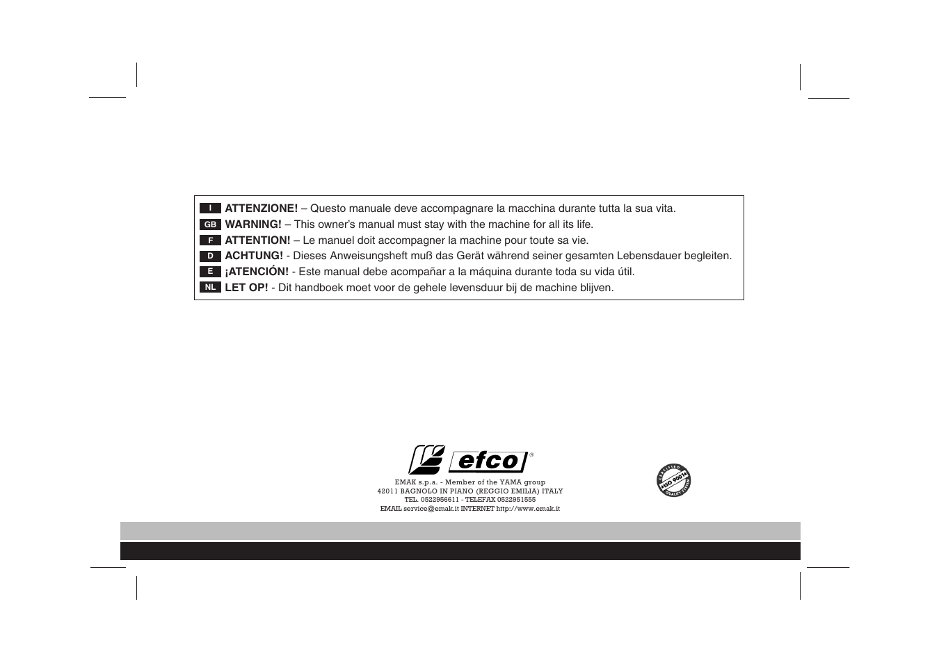 EMAK EF15E User Manual | Page 32 / 32