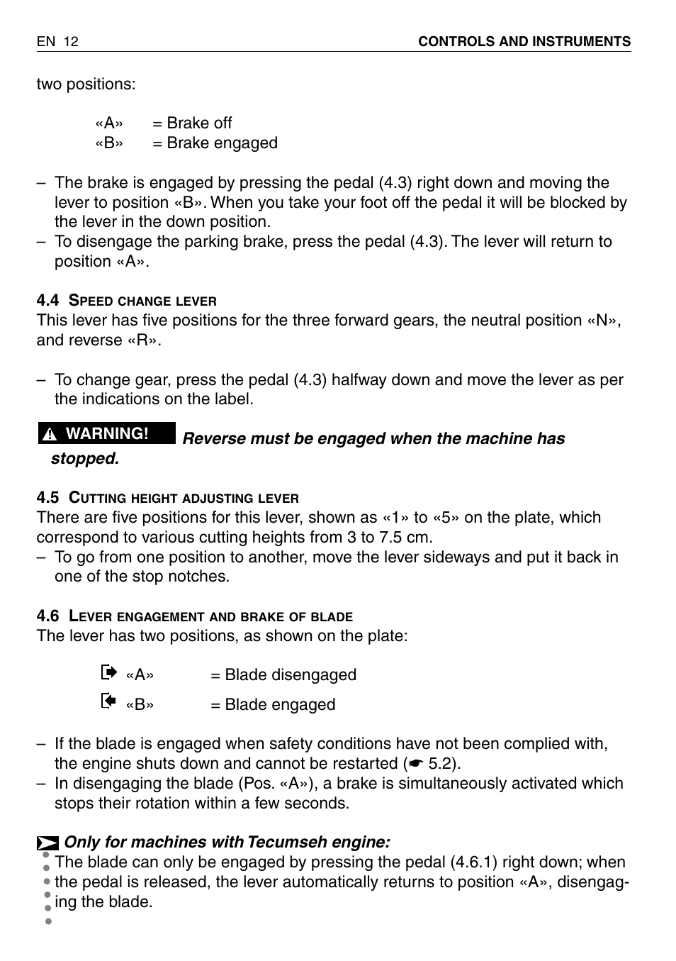 EMAK RIDING MOWER User Manual | Page 14 / 42