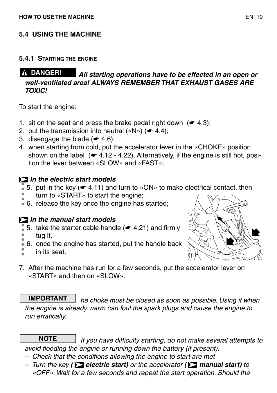 EMAK RIDING MOWER User Manual | Page 21 / 42