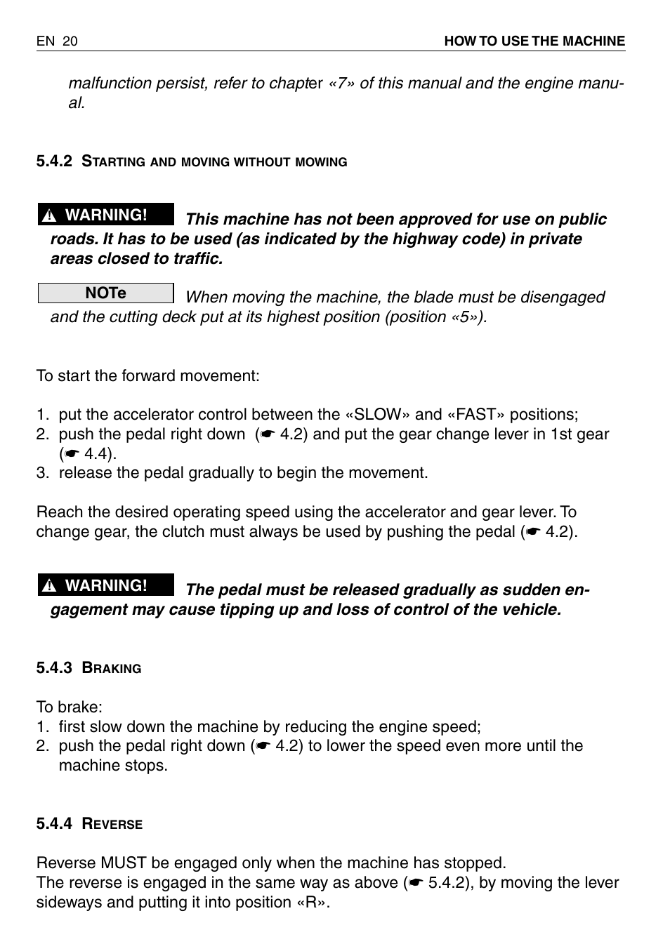 EMAK RIDING MOWER User Manual | Page 22 / 42
