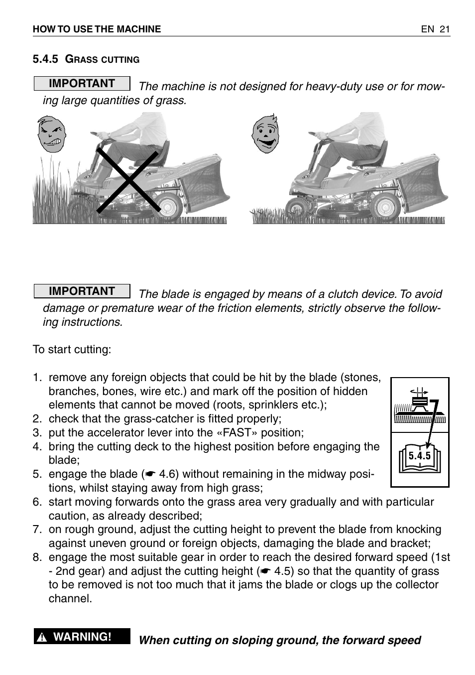 EMAK RIDING MOWER User Manual | Page 23 / 42