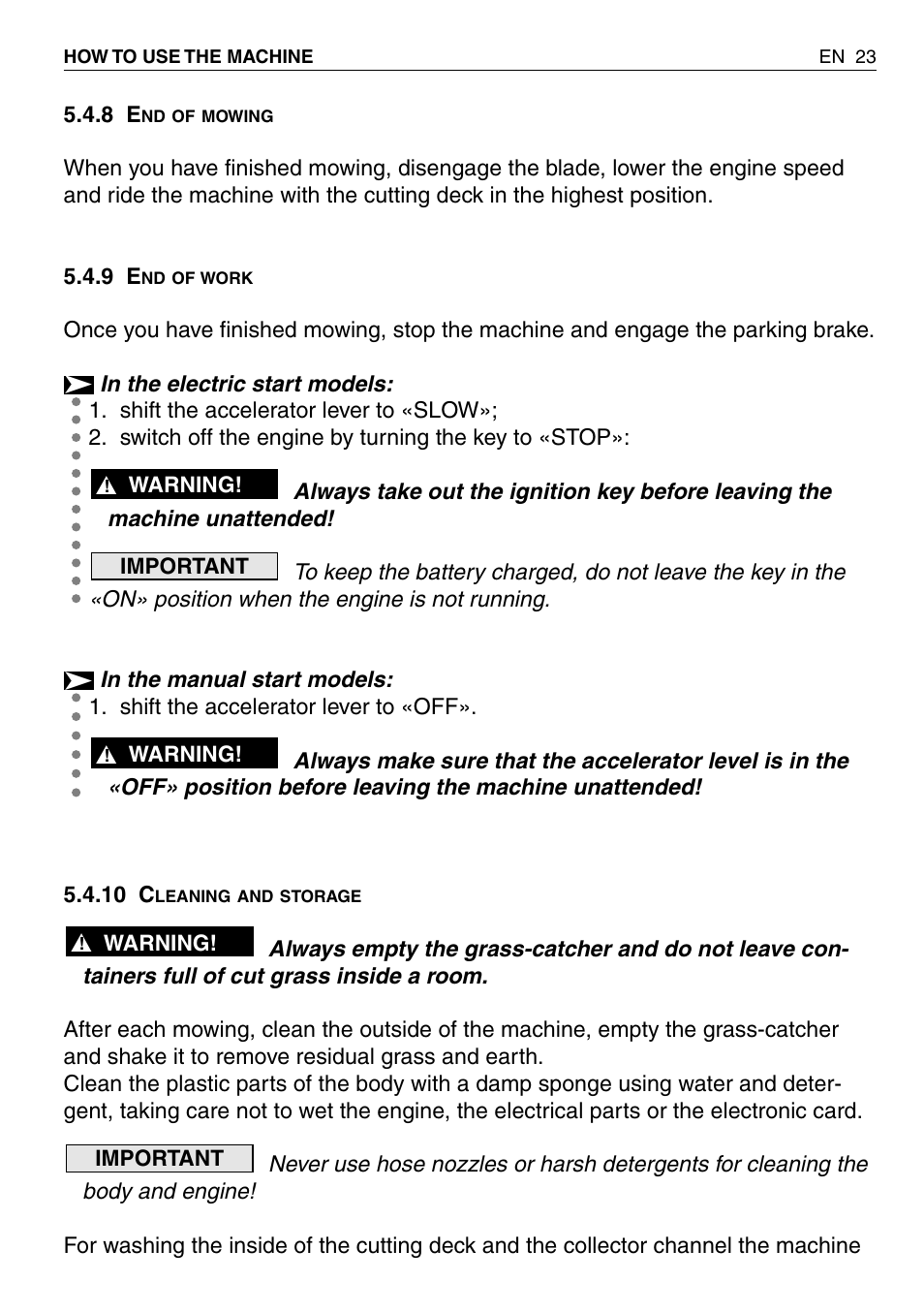 EMAK RIDING MOWER User Manual | Page 25 / 42