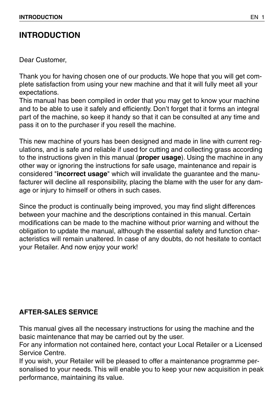 Introduction | EMAK RIDING MOWER User Manual | Page 3 / 42