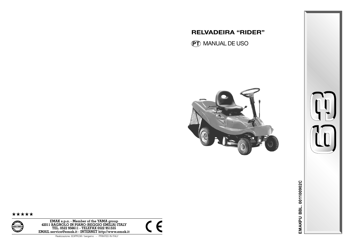 Relvadeira “rider” manual de uso | EMAK RIDING MOWER User Manual | Page 42 / 42