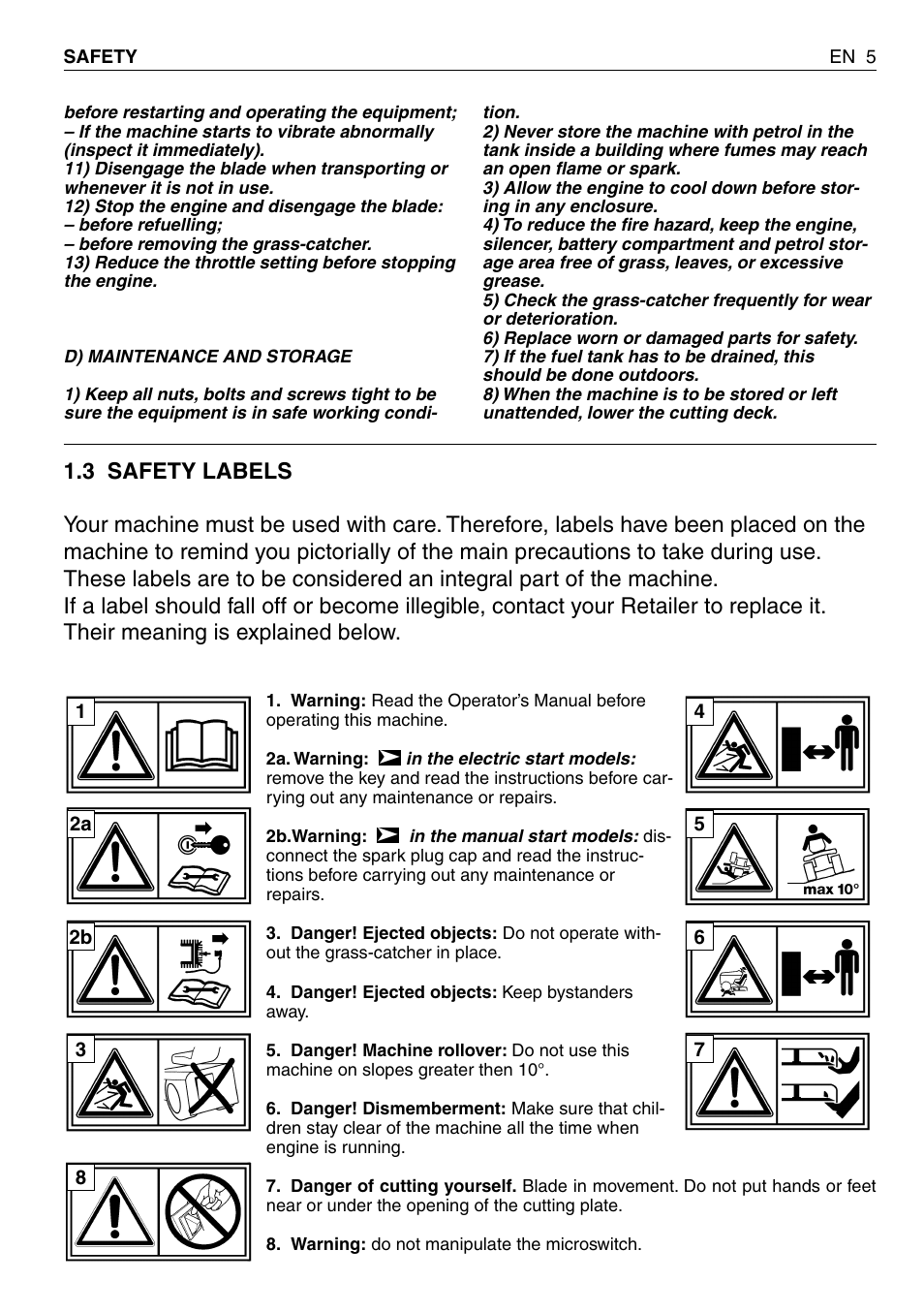 EMAK RIDING MOWER User Manual | Page 7 / 42