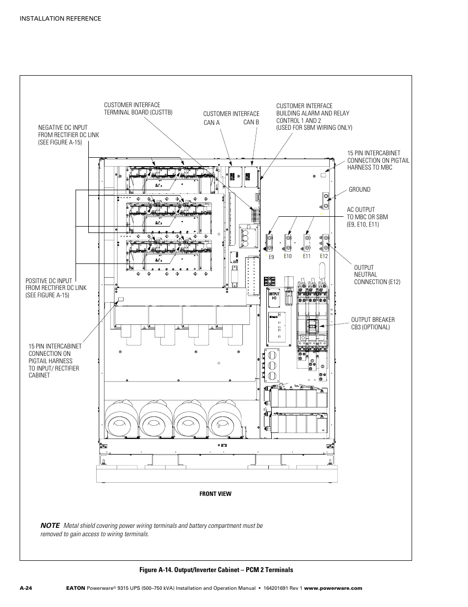 Eaton POWERWARE 9315 User Manual | Page 134 / 154
