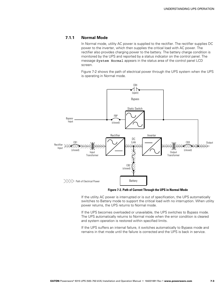 1 normal mode | Eaton POWERWARE 9315 User Manual | Page 53 / 154