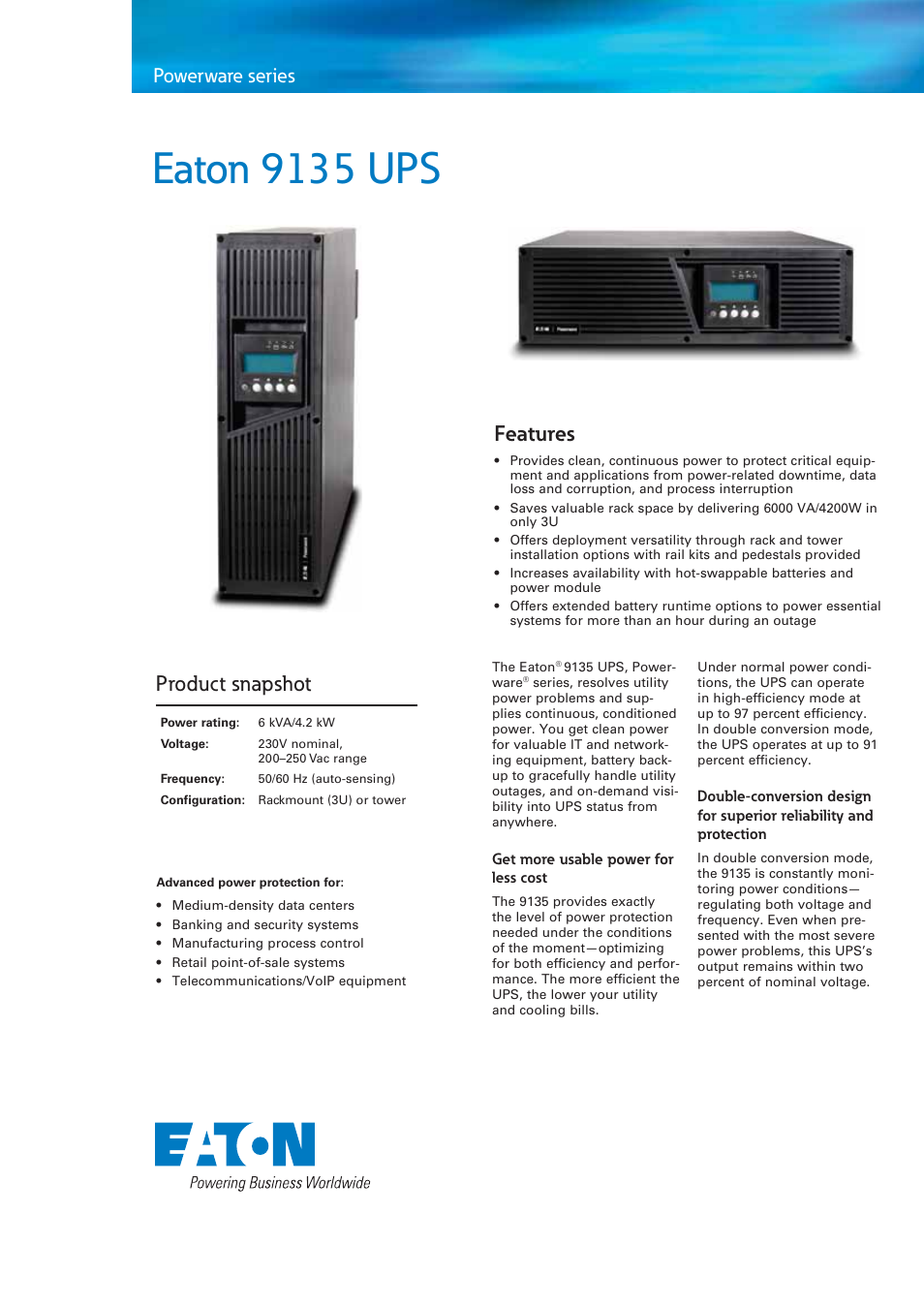 Eaton 9135 User Manual | 4 pages