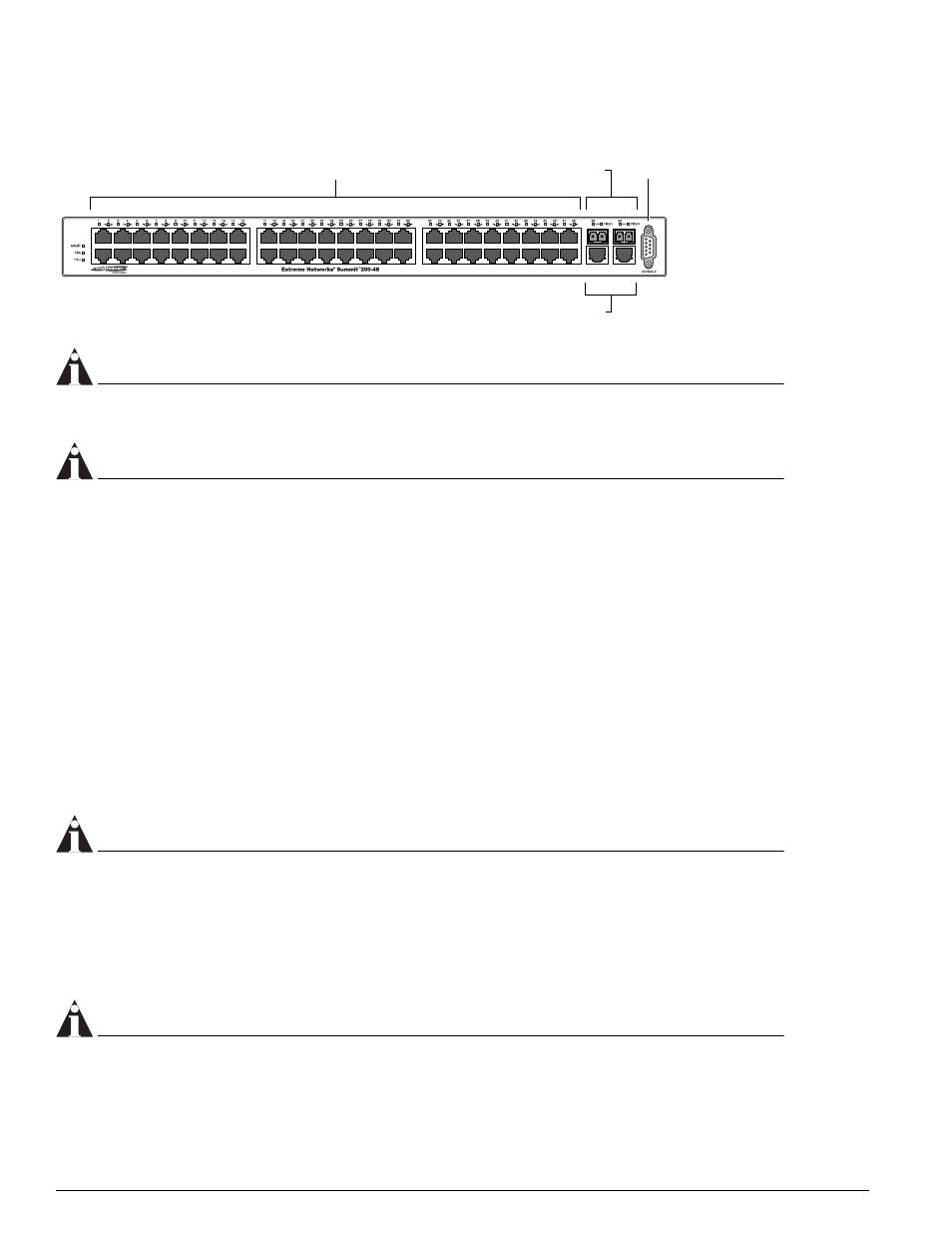 Console port, Port connections | Extreme Networks 200 Series User Manual | Page 22 / 338