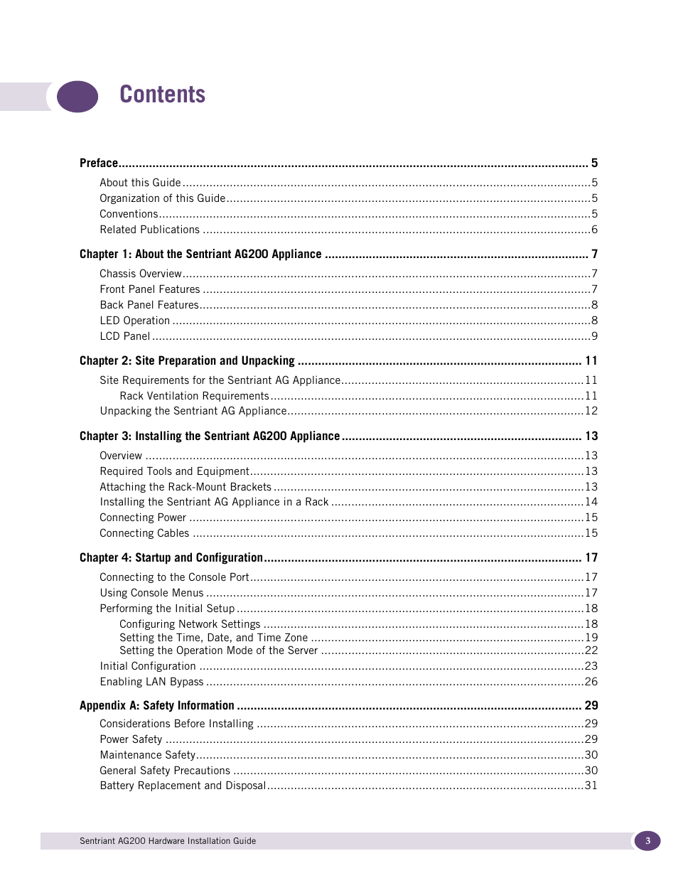 Extreme Networks Sentriant AG200 User Manual | Page 3 / 40