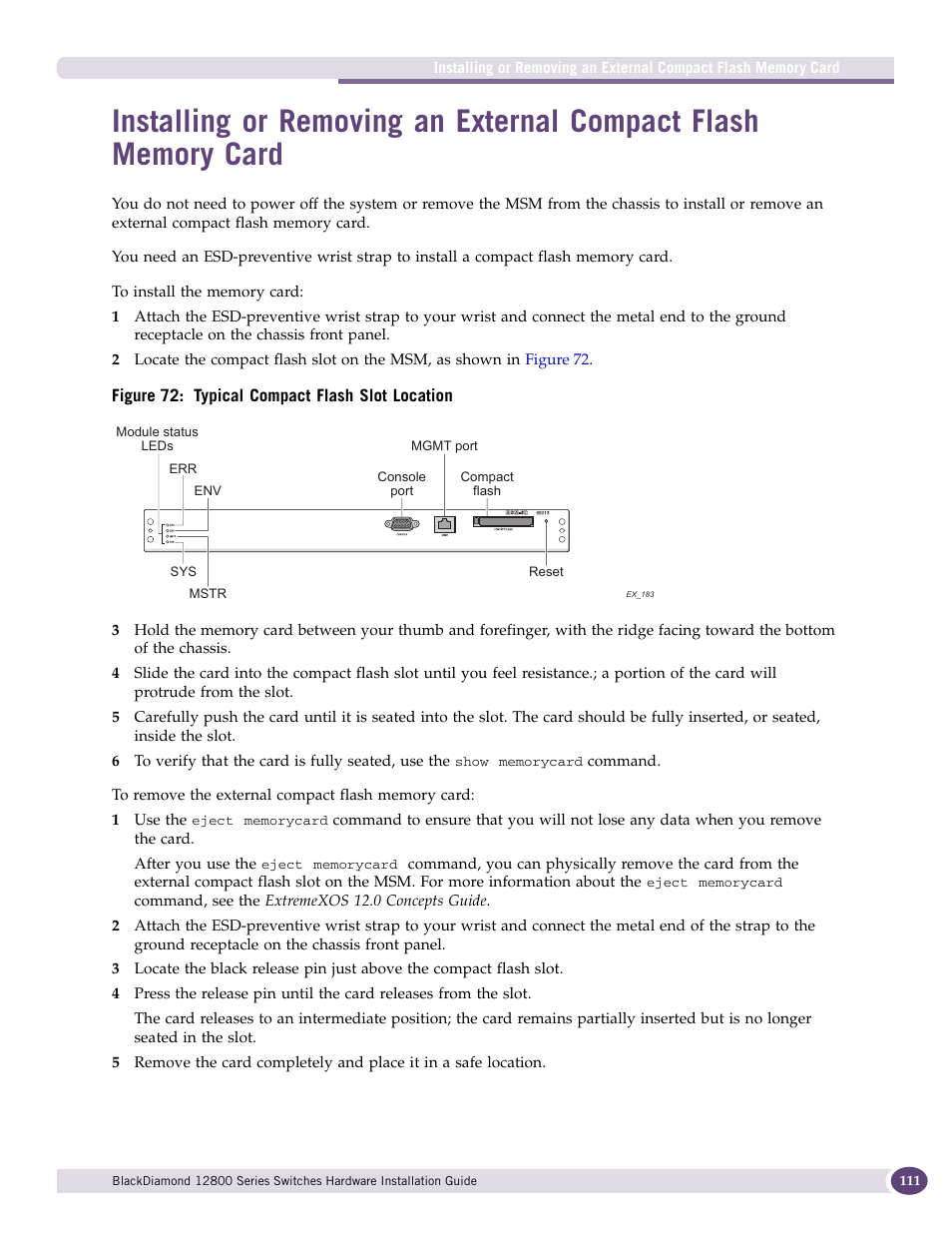 Extreme Networks BlackDiamond 12804 User Manual | Page 111 / 160