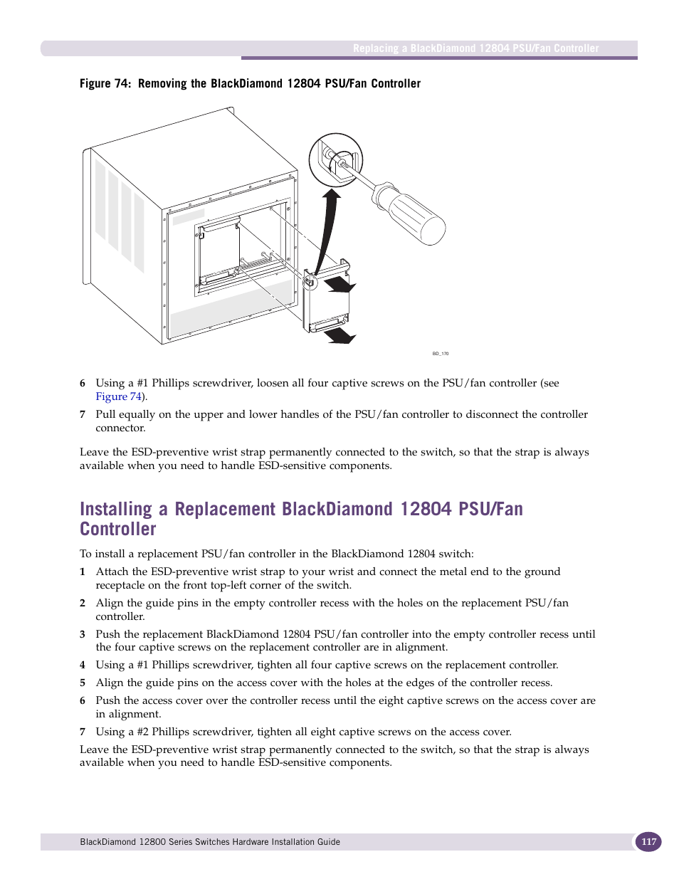 Figure 74 | Extreme Networks BlackDiamond 12804 User Manual | Page 117 / 160