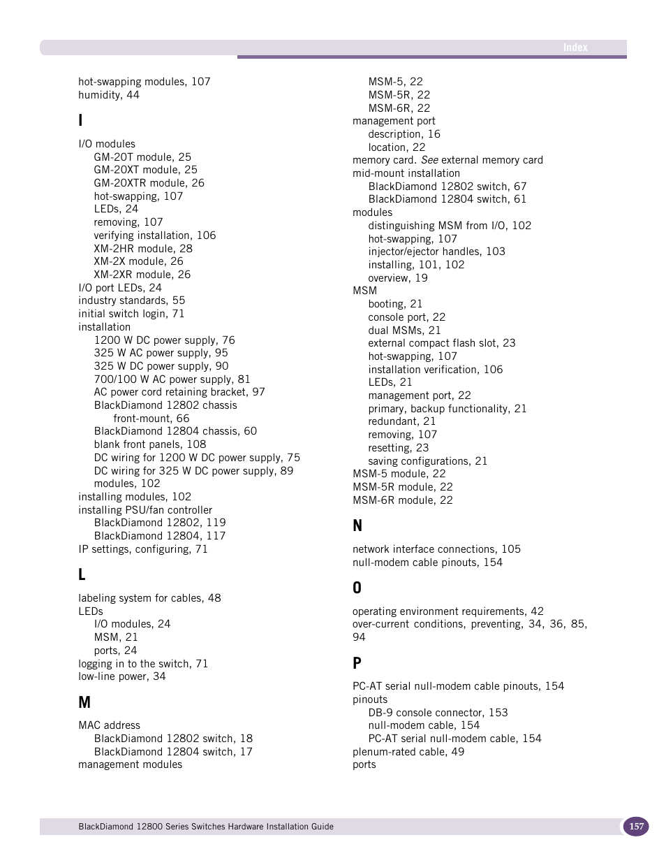 Extreme Networks BlackDiamond 12804 User Manual | Page 157 / 160