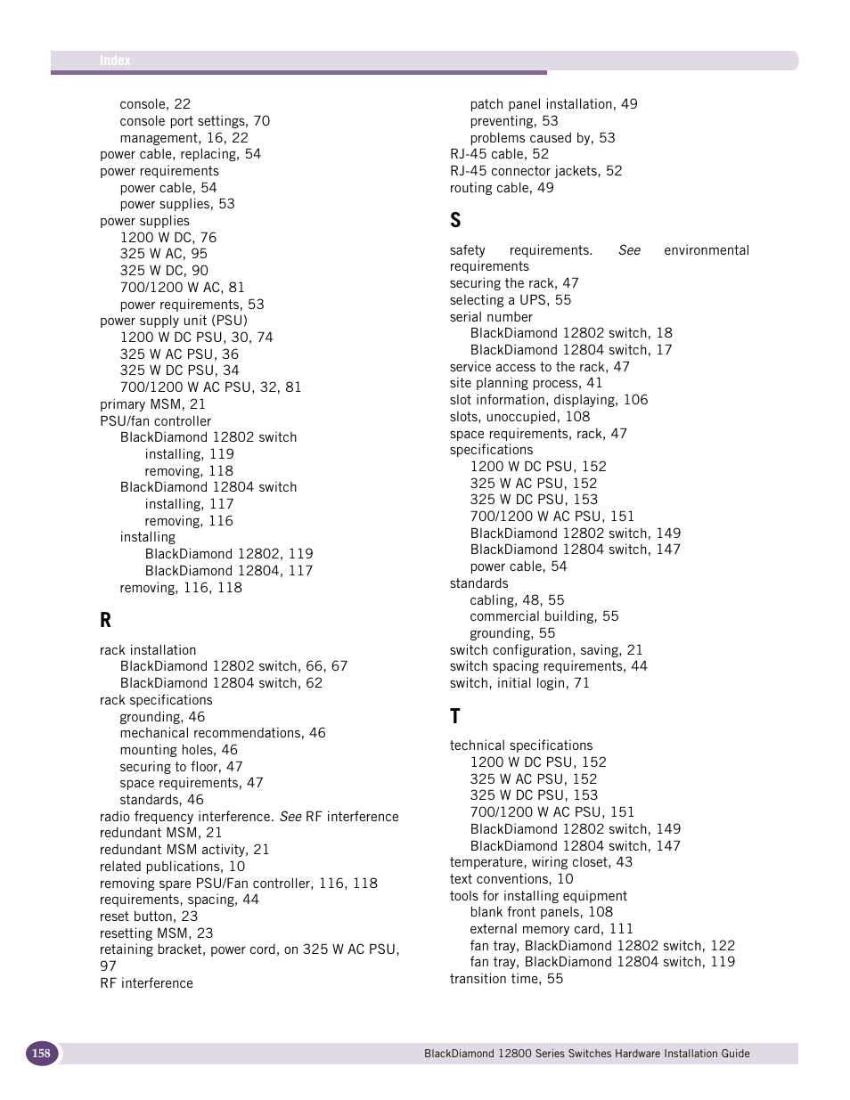 Extreme Networks BlackDiamond 12804 User Manual | Page 158 / 160