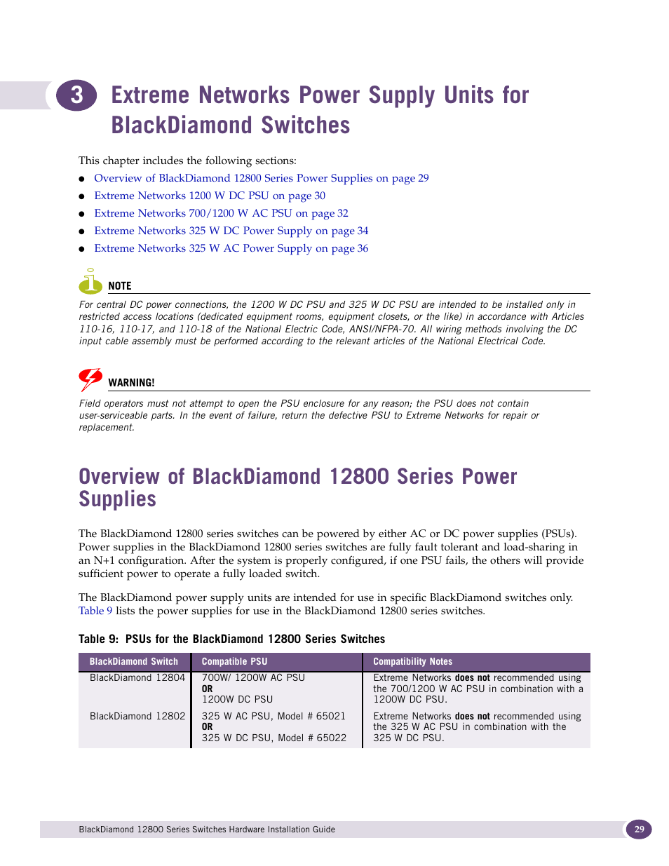 Extreme Networks BlackDiamond 12804 User Manual | Page 29 / 160