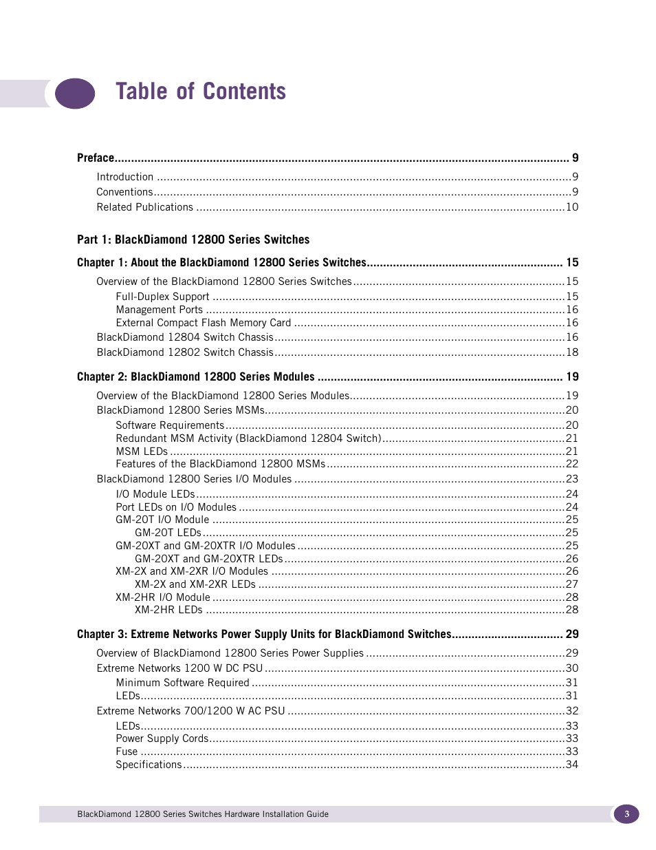 Extreme Networks BlackDiamond 12804 User Manual | Page 3 / 160