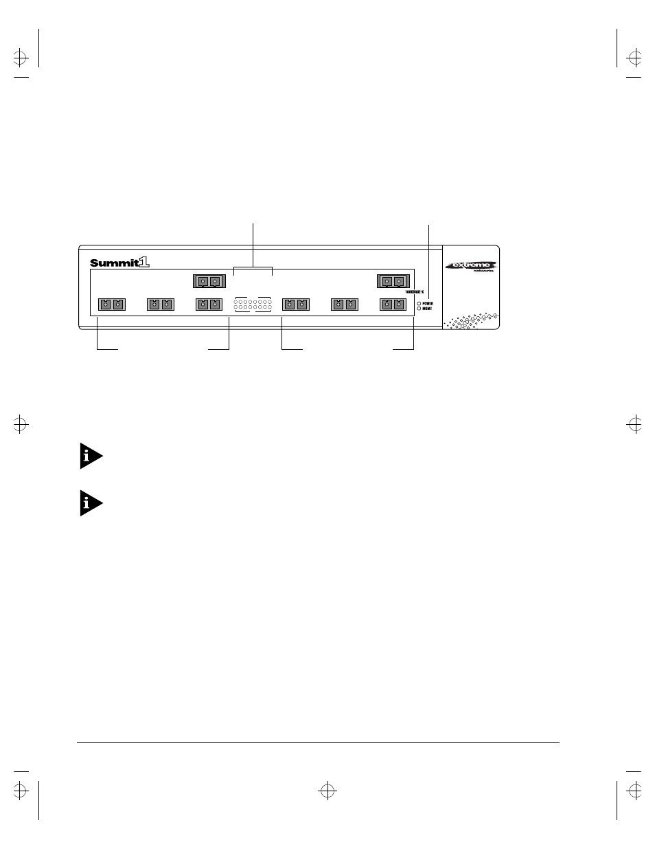 Summit1 front view, Ummit, Ront | Extreme Networks Summit1 User Manual | Page 30 / 227