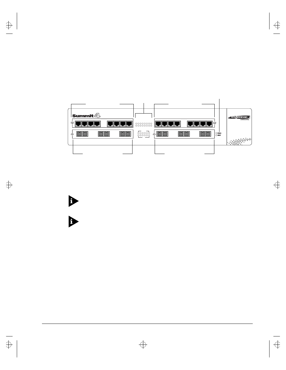 Summit4 front view, Ummit, Ront | Extreme Networks Summit1 User Manual | Page 33 / 227