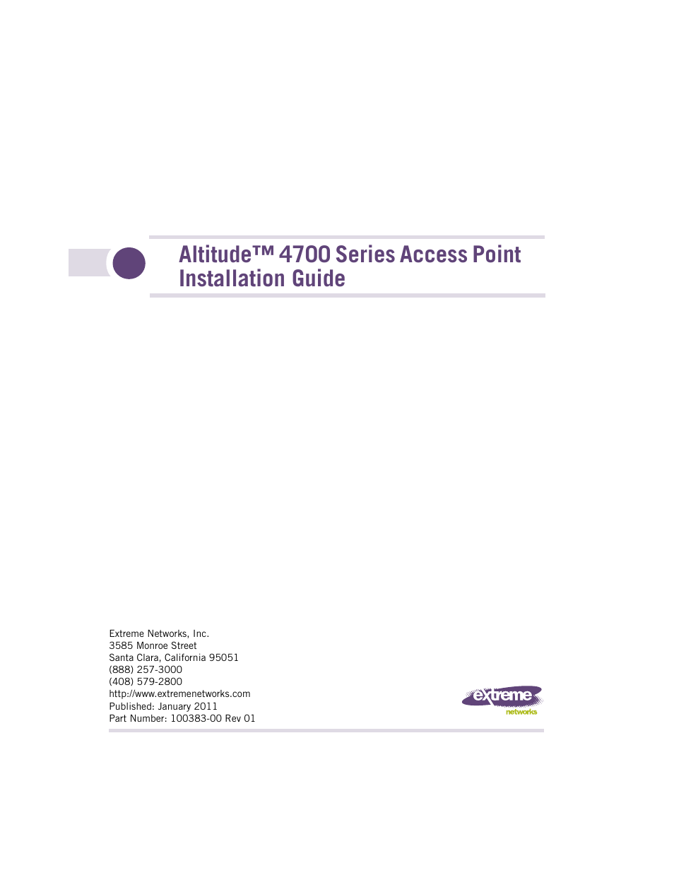 Extreme Networks ALTITUDE 4700 User Manual | 68 pages