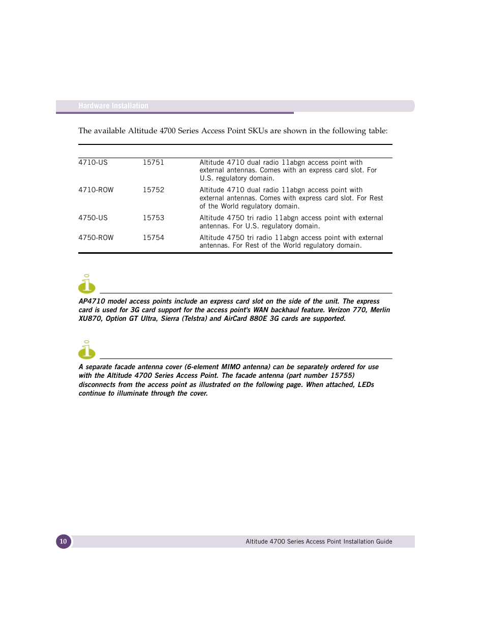 Extreme Networks ALTITUDE 4700 User Manual | Page 10 / 68