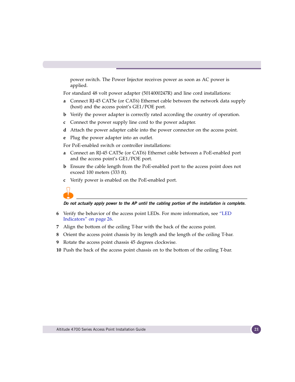 Extreme Networks ALTITUDE 4700 User Manual | Page 21 / 68