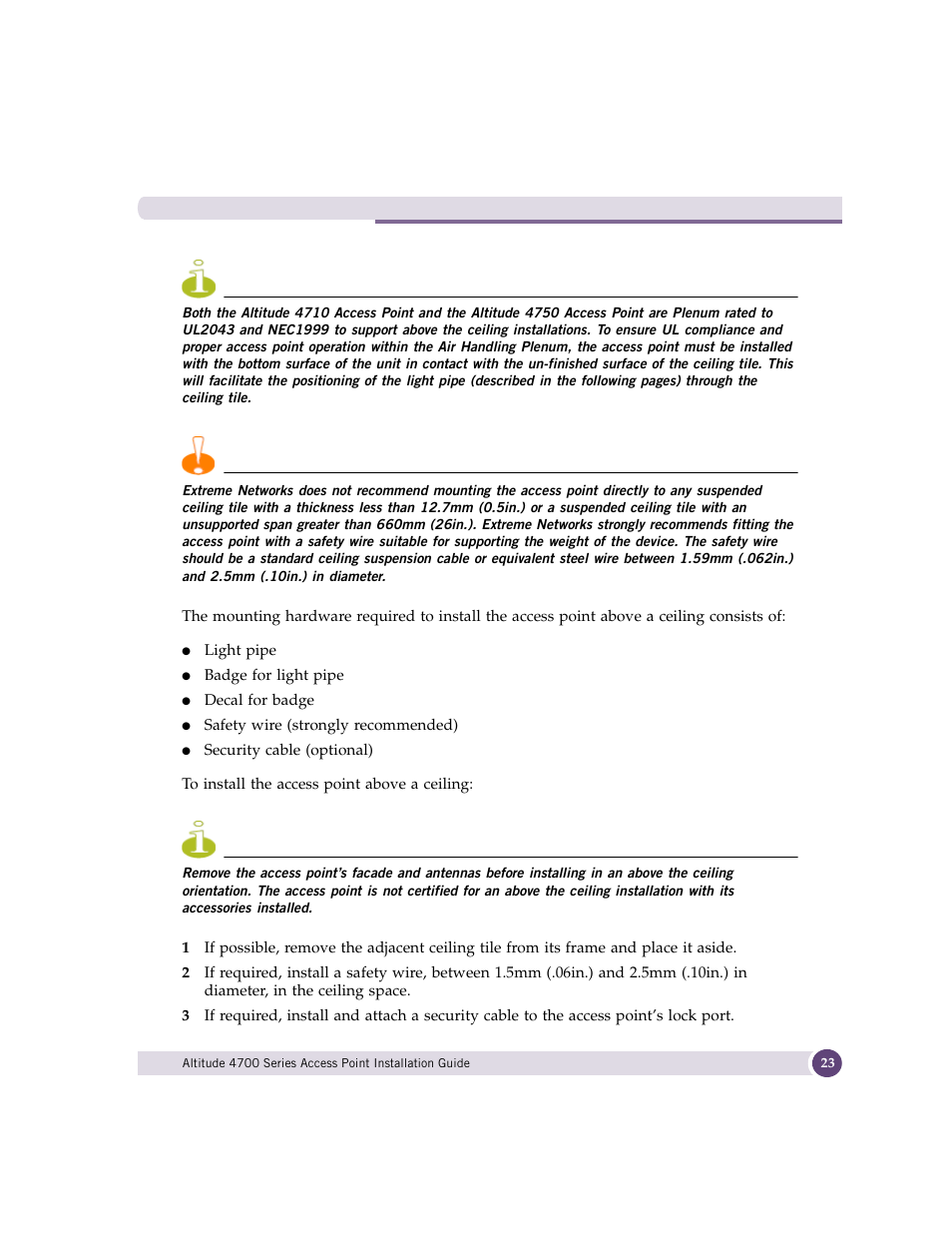 Extreme Networks ALTITUDE 4700 User Manual | Page 23 / 68