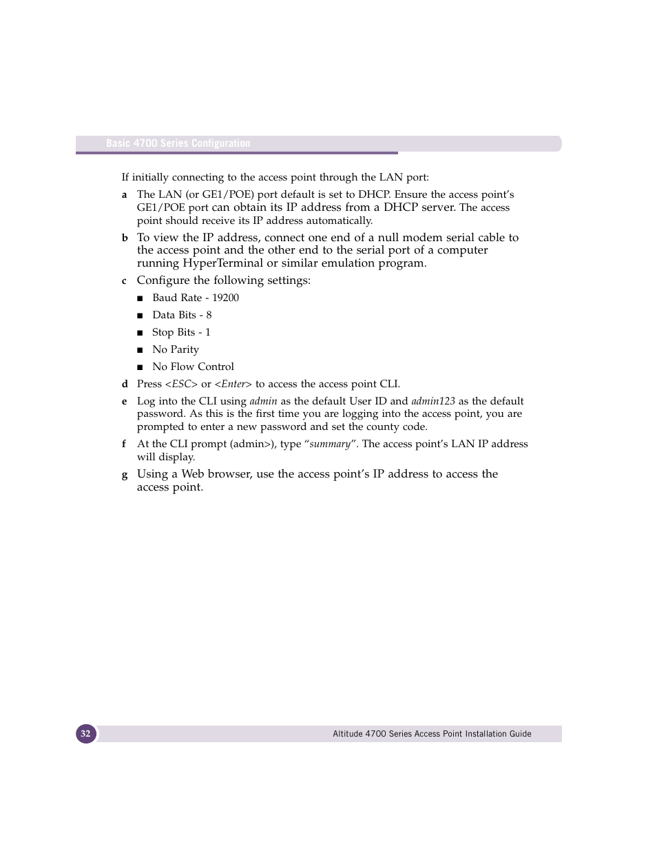 Extreme Networks ALTITUDE 4700 User Manual | Page 32 / 68