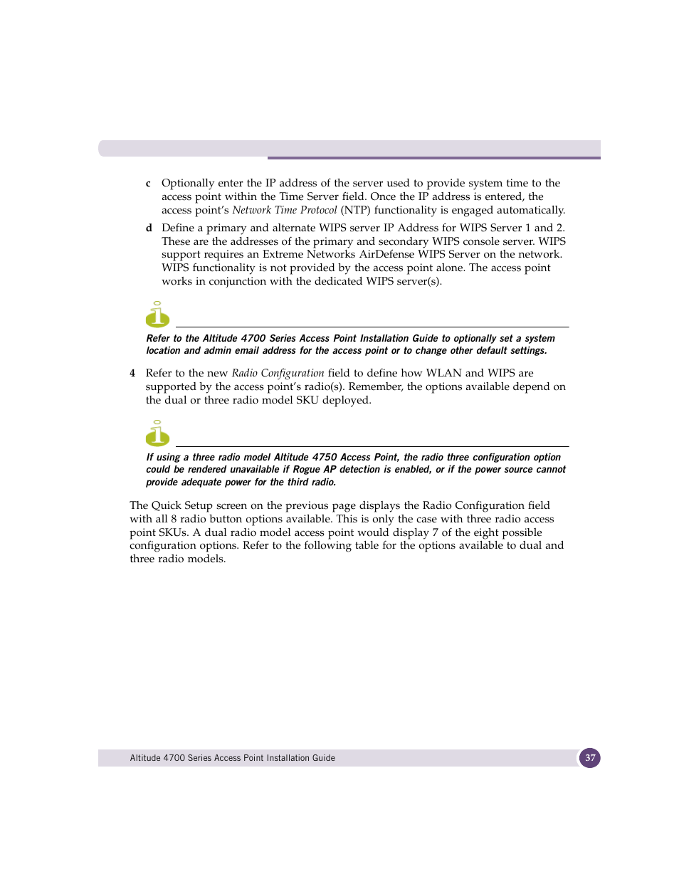 Extreme Networks ALTITUDE 4700 User Manual | Page 37 / 68