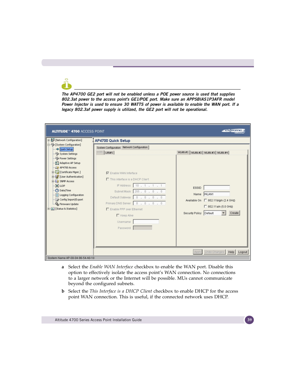 Extreme Networks ALTITUDE 4700 User Manual | Page 39 / 68