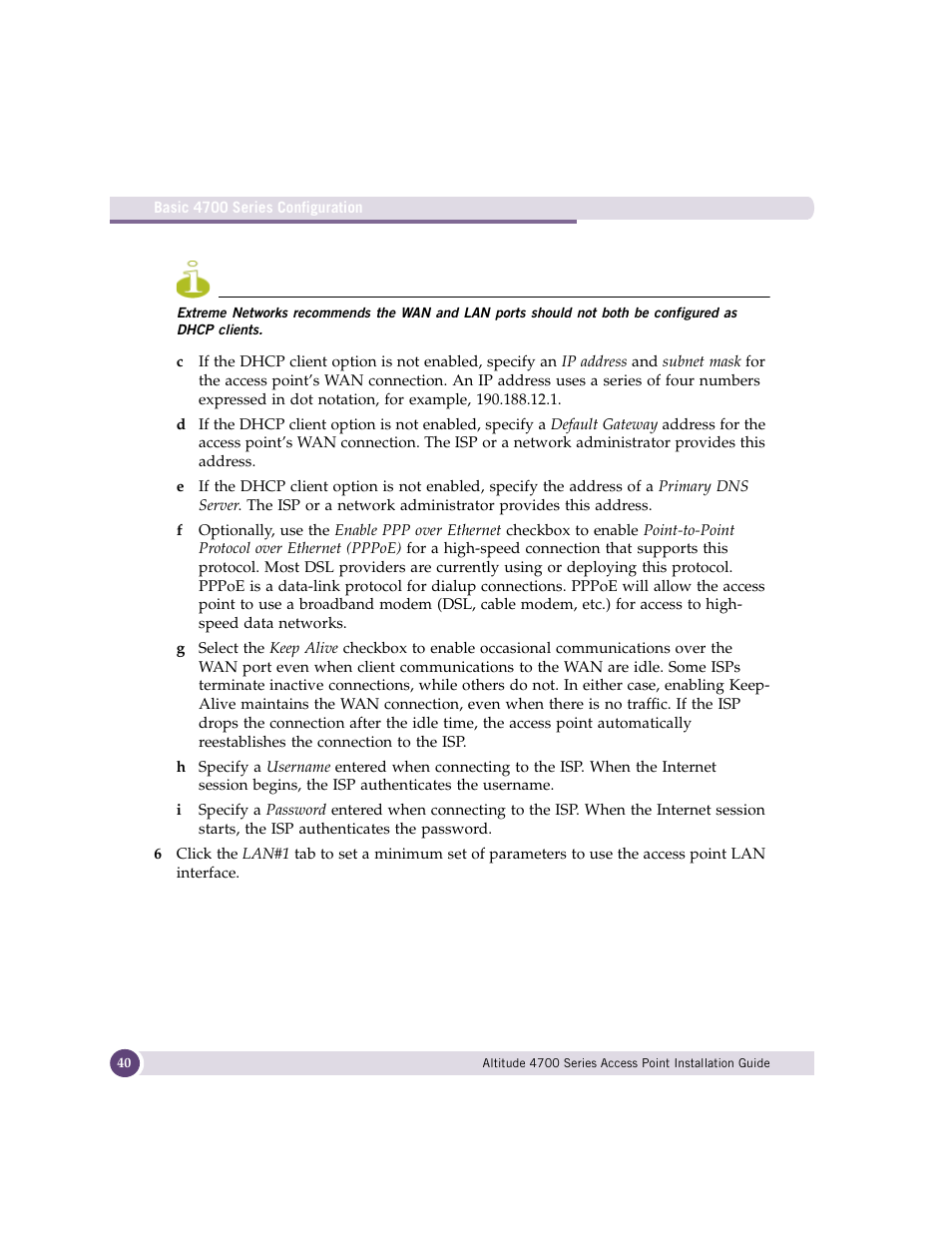 Extreme Networks ALTITUDE 4700 User Manual | Page 40 / 68