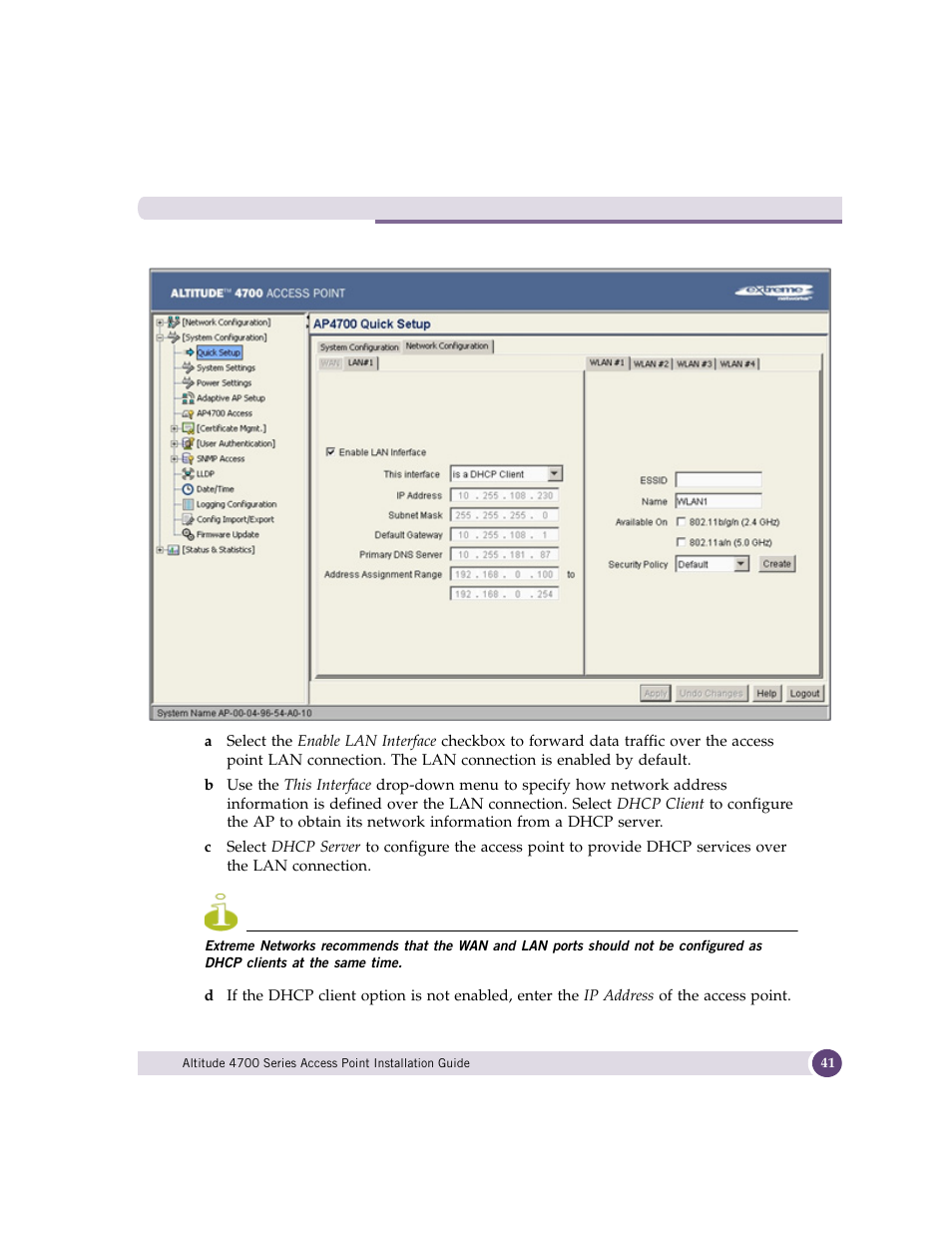 Extreme Networks ALTITUDE 4700 User Manual | Page 41 / 68