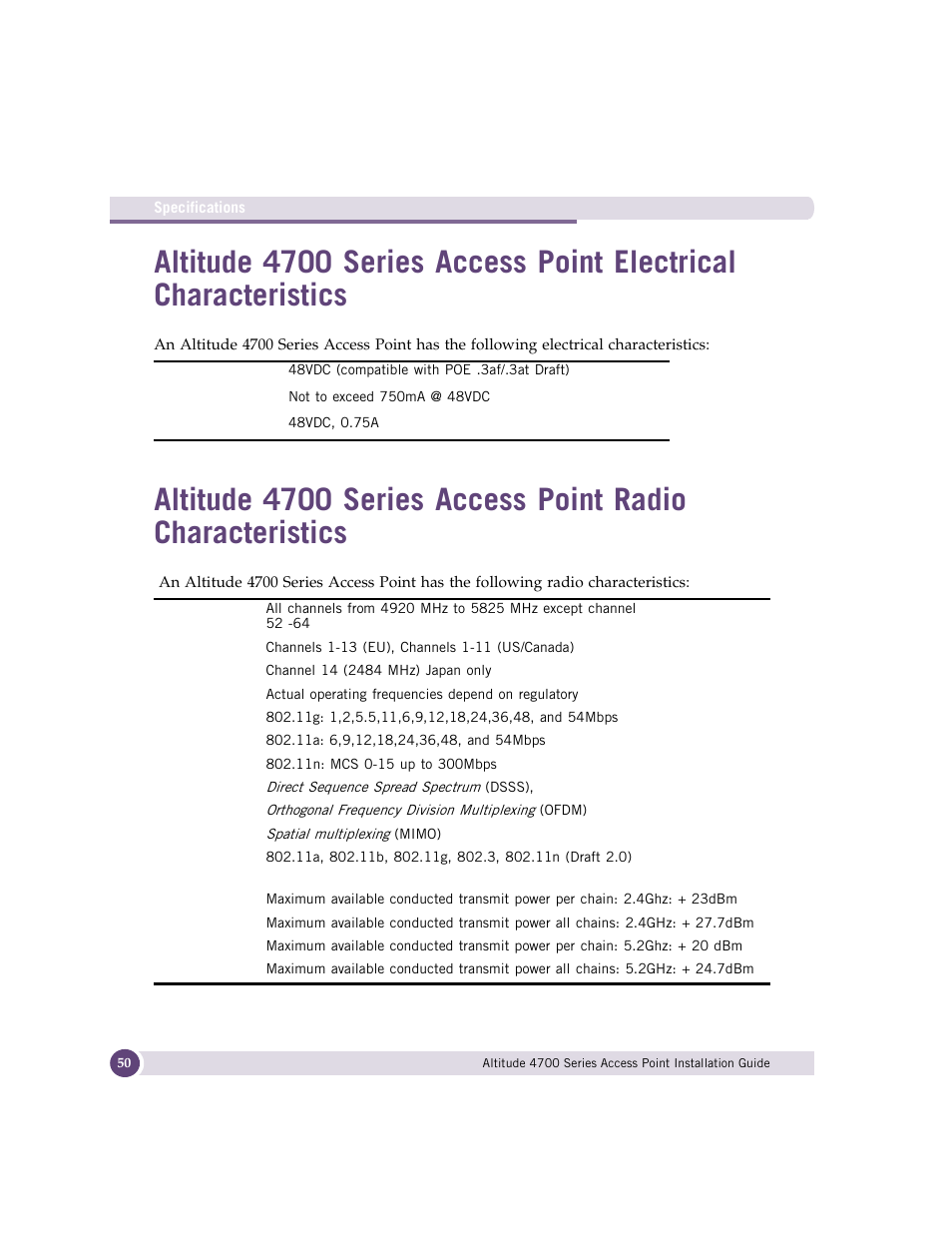 Extreme Networks ALTITUDE 4700 User Manual | Page 50 / 68